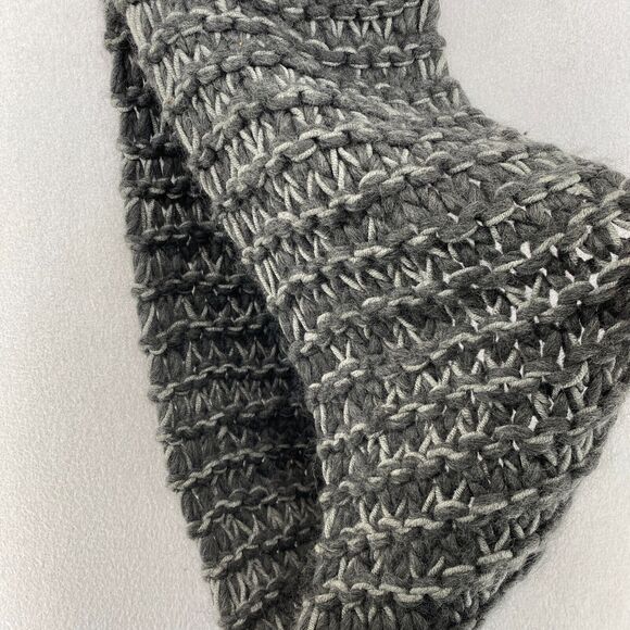 ANNA KULA Scarf OS Infinity Marled Crochet Chunky Wool Gray 9" x 59" - Picture 6 of 13